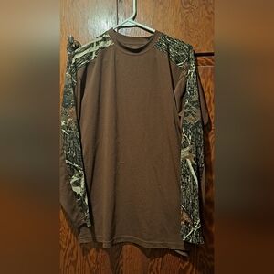 Men's Brown Camouflage Long Sleeve Shirt